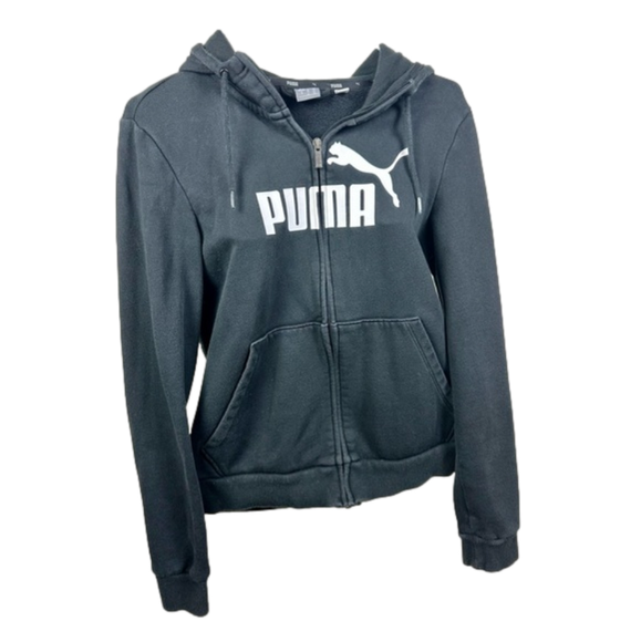 Black zip-up PUMA hoodie size M - Picture 2 of 5